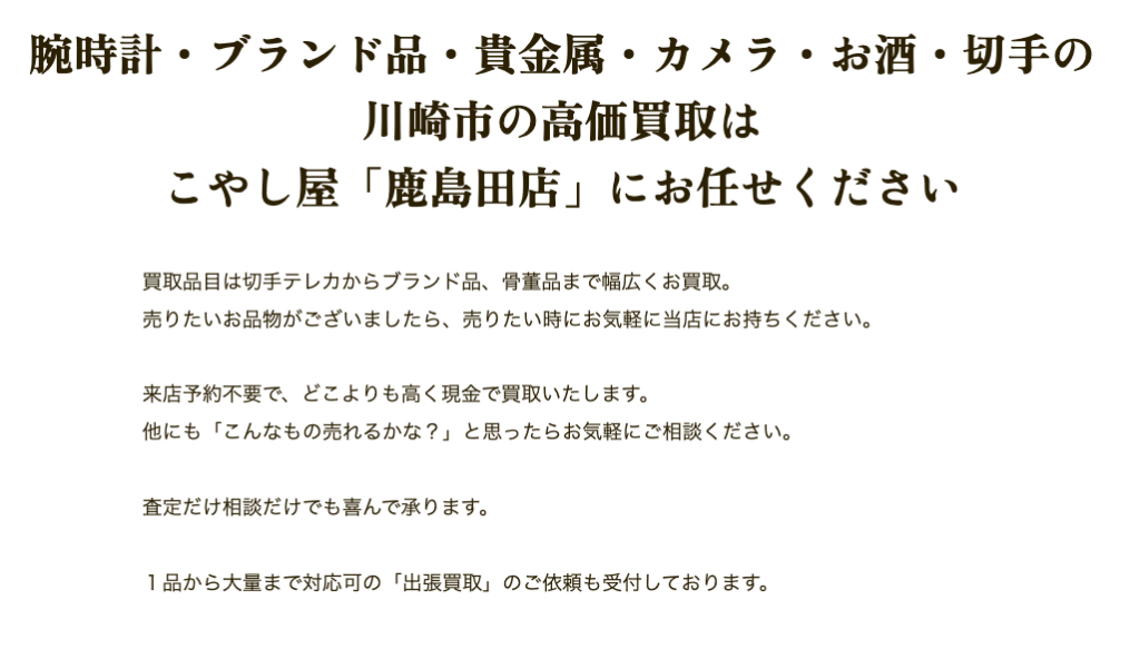 買取専門店こやし屋 鹿島田店 0